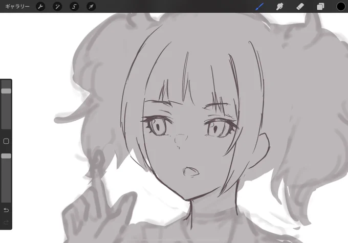 すぐまみみかこうとする(描きかけの絵を早く描け) 