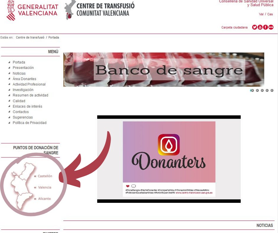 👉La Comunitat Valenciana necesita a diario 650 unidades de sangre para atender la demanda hospitalaria. 
Busca un punto de donación en: 
🔗centro-transfusion.san.gva.es

#InfoDonación