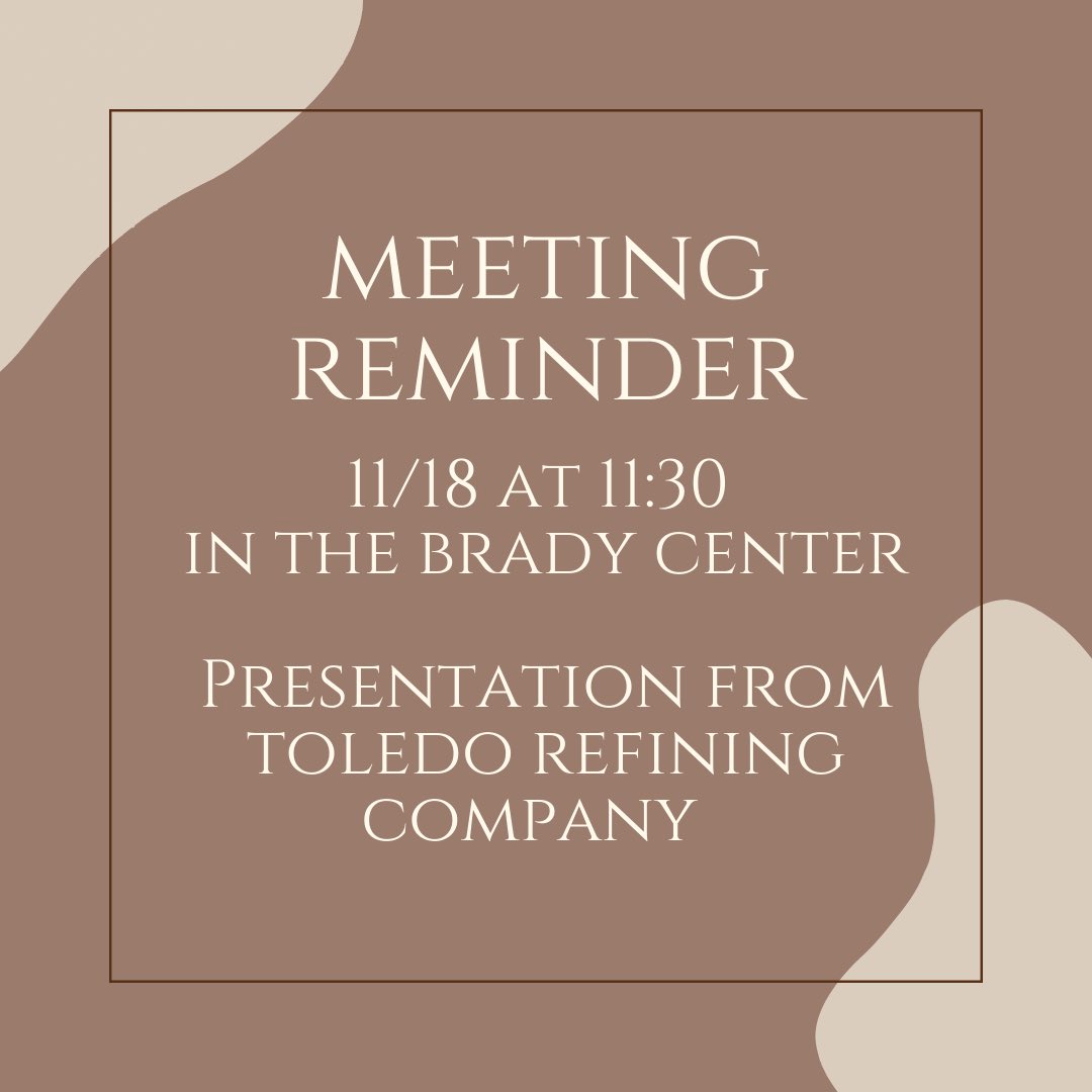 come on out for an IN-PERSON presentation from a TRC representative!! free pizza will be provided and you still have an option to attend remotely. officer nominations will speak at the end!