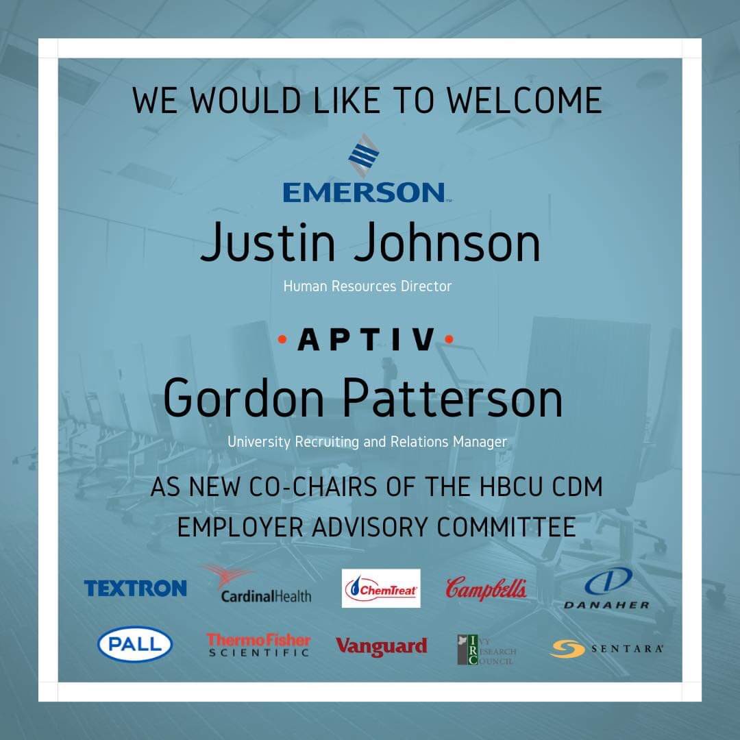 We would like to give a warm welcome to Justin Johnson and Gordon Patterson as new Co-Chairs for the HBCU CDM Employer Advisory Committee. #hbcu #hbcucdm #diversity #nonprofit