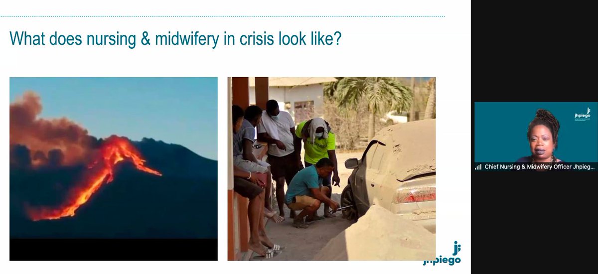 NursingNow2020's tweet photo. Many thanks to @PandoraHardtman, @jhpiego's Chief #Nursing &amp; #Midwifery Officer for joining us today to discuss the role of #nurses &amp; #midwives in providing care during disasters &amp; crisis situations.

#Leadership #Nurses2021 #Midwives2021 #InCrisis https://t.co/Ua8P7Su4Ut
