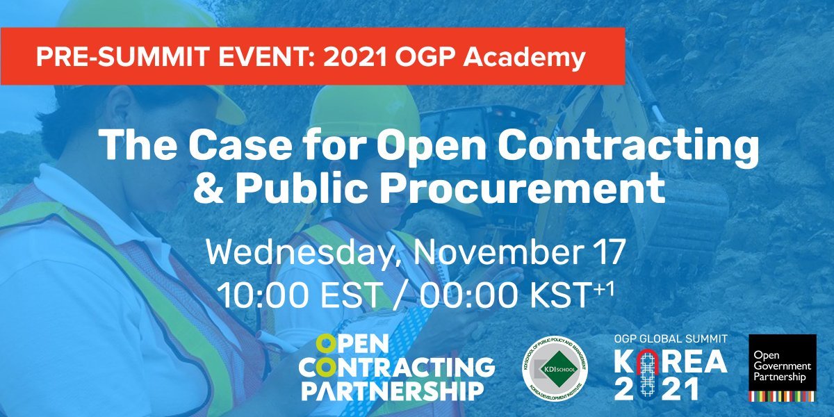 How does open contracting improve value for money and promote fairer access to public contracts? 

Join our @milamila07 & panelists @mihaly_fazekas @InstAnticorrup @ScarletCGeorge @Followtaxes & @opengovpart to explore the latest #opencontracting research opengovpartnership-org.zoom.us/j/81770254601