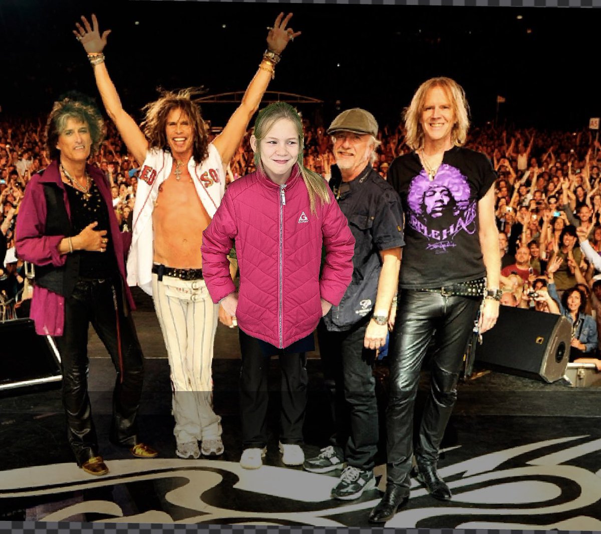 This student is so so #thankful for <a href="/IamStevenT/">Steven Tyler</a> and <a href="/Aerosmith/">Aerosmith</a> - this green screen magic absolutely blew her mind!