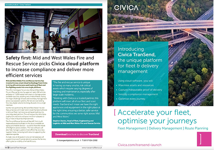 FleetManager_UK's tweet photo. Find out more about @CivicaUK  TranSend in the latest issue of Essential Fleet Manager issue 7 - follow the link to view https://t.co/ovNNb28LTR
#publicsectorfleet #essentialfleets #utilityfleets #fleetmanagementsoftware https://t.co/6QjNeVobNE
