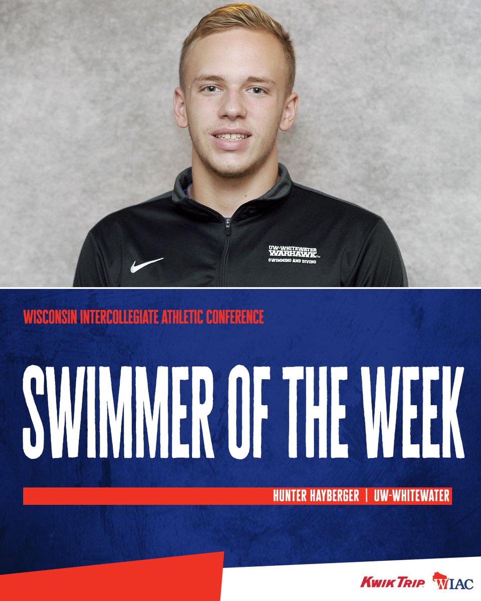 wiacsports's tweet photo. #WIACSWIMDIVE |  @UWWAthletics Hayberger and @UWLAthletics McNiff Receive Men's Swimming &amp; Diving Athlete of the Week Accolades: https://t.co/y5L5UT5jKU
#d3swim https://t.co/0BQfix964D
