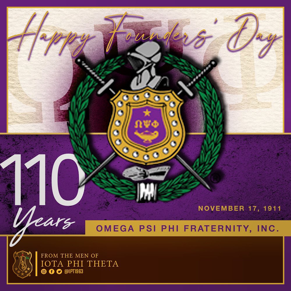 IPT1963's tweet photo. Happy Founders’ Day to our fraters of Omega Psi Phi Fraternity, Inc. @OfficialOPPF 

#omegapsiphi #foundersday #ipt1963 https://t.co/bAbfxrdtVt