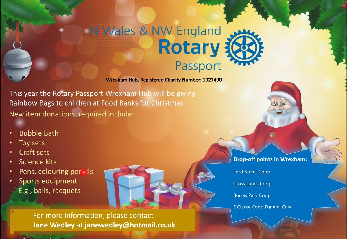 vickydavies_68's tweet photo. Christmas is coming &amp; @coopuk is supporting @Rotary1180 making Rainbow Bags for disadvantaged children in @wrexham Please drop off donations at Lord Street, Cross Lanes, Borras Park Coop stores &amp; E Clarke Coop funeral care #ItsWhatWeDo @DebWozencraft @CatAnnThomas @SamHartland4 https://t.co/txAFdSGoGb