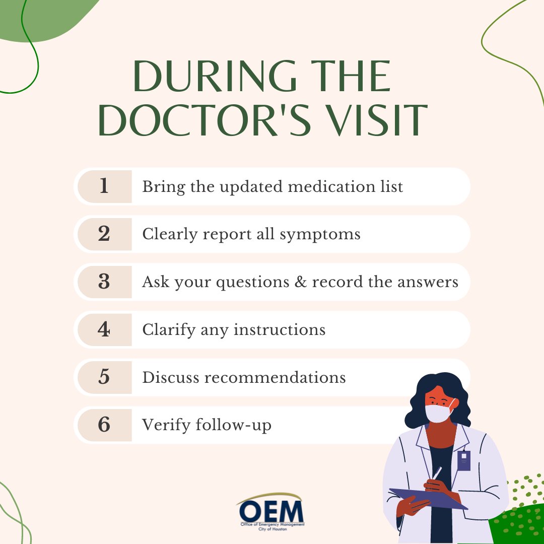 HoustonOEM's tweet photo. #NFCMonth: As a #FamilyCaregiver you may want to accompany your care recipient to doctor’s appointments.
This way, you and your care recipient can work together as a health care team❤️. This creates a shared understanding of care needs during an emergency.
#ReadyHouston https://t.co/42jXLJZ4Kb