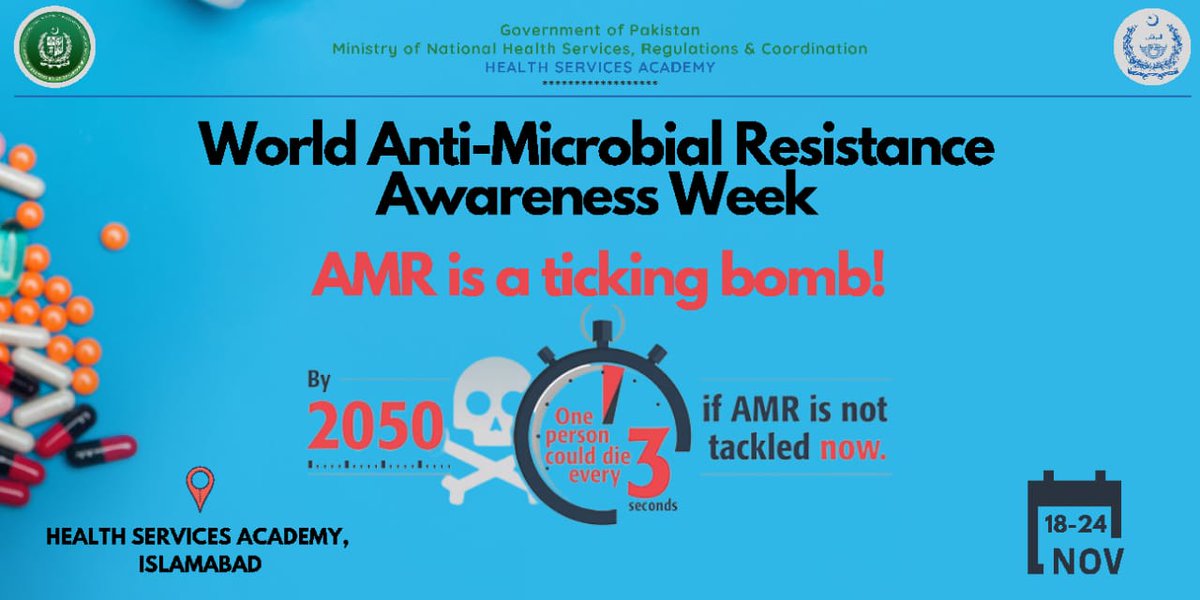 HealthSAcademy's tweet photo. Antimicrobial awareness🦠️ week at HSA begins 18th November 📢

"Spread Awareness, Stop Resistance" 

Join us in raising awareness for Antimicrobial resistance from 18-24 November.

#HandleWithCare
#AntimicrobialResistance
#KeepAntibioticsWorking
#HSAAMRAwarenessWeek
#WAAW https://t.co/H8S5HtYhcS