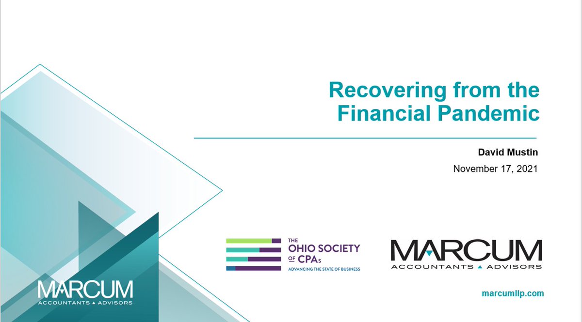 DRMustin's tweet photo. Great speaking to @OSCPA about Recovering from a Financial Pandemic.  Enjoyed speaking about stories of what business are doing to weather the economic turmoil. #financialpandemic #businessrecovery https://t.co/mjkaXehq3T