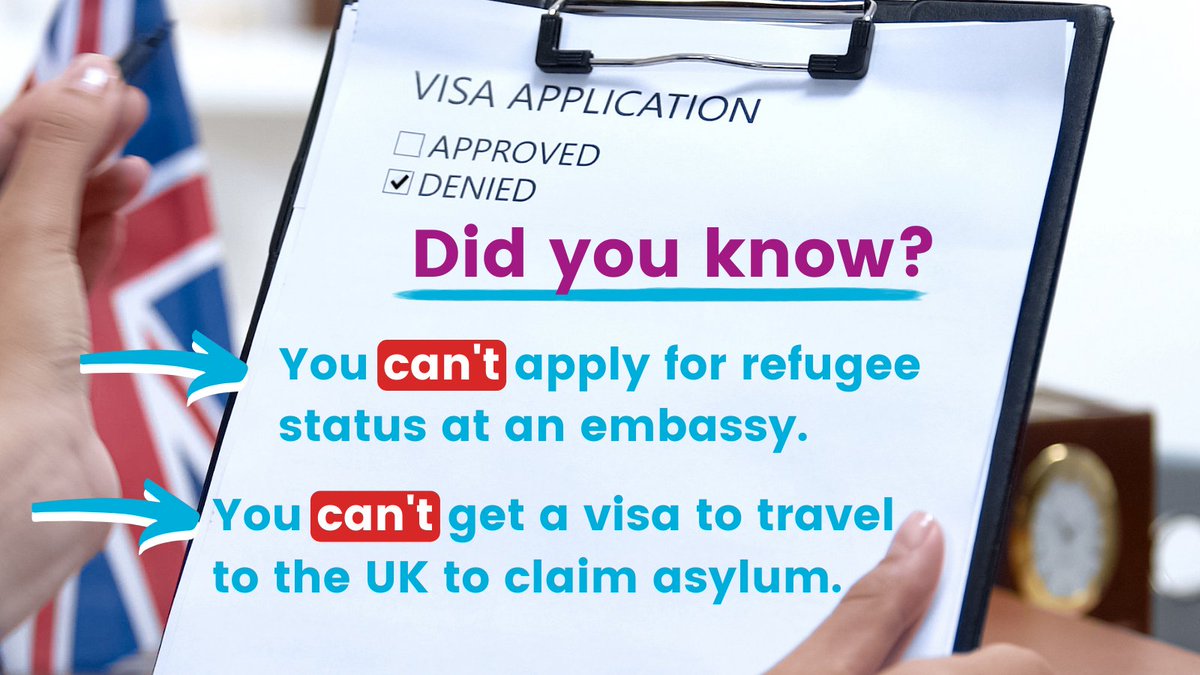 refugeecouncil's tweet photo. The UK does not offer an 'asylum visa'. In order to apply for asylum in the UK someone must already be here.
To reduce the number of dangerous journeys the Government should put in place resettlement targets, expand Family Reunion rights and offer humanitarian visas for travel. https://t.co/Bw6dnFYbWX