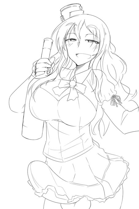 スペースでお話しながらできた表紙の線画候補
おそらくモノクロか単色塗りになるかと。

それとページ数が全然足りないので過去にアップした夕張漫画も一緒に載っけると思います( ・ิω・ิ) 