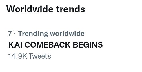 [TRENDLER] 211118 — “KAI COMEBACK BEGINS” Twitter Dünya Gündeminde #7 sıraya yükseldi. #카이컴백까지_이프로 #KAI #Peaches #카이 #KAI2ndSOLO #엑소카이 admin Niss🧸