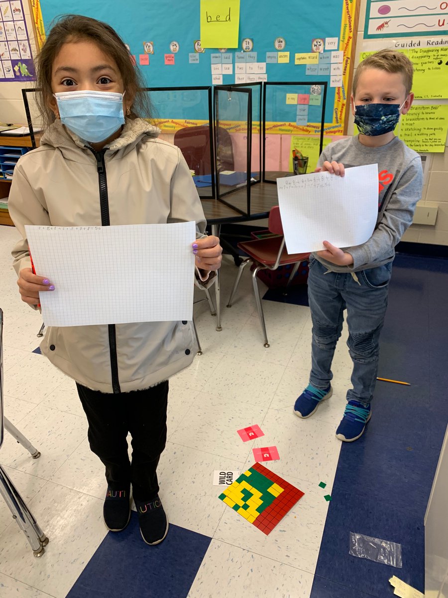MrsHarrisLDS's tweet photo. 2/2 We’re building arrays playing our Rows and Columns Game! Student pairs each draw a card, build, count, and write equations for their rows and columns! #funinmath #2ndgrademathematicians @LDSPrincipal @DonovanSchool @FT_Schools #LDSBetterTogether https://t.co/5dyAatOI7y