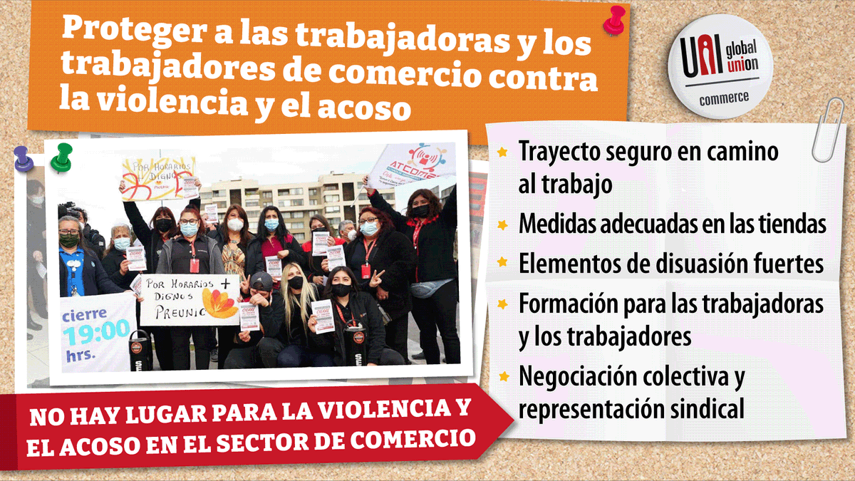 giedrele's tweet photo. Women commerce workers experience attacks and sexual harassment going back home from work after late shifts. Shops should close at 7pm! #cierrecommerciosalas19horas 
#NoStoreForViolence @ATComer_ @CommerceUni https://t.co/g81J6O3kS1