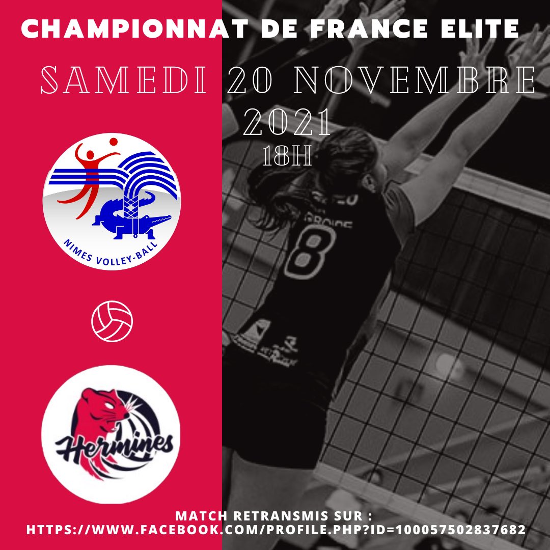 Nos hermines se déplacent à Nîmes pour leur sixième journée de championnat ! 👊💥

Elles tenteront d’aller chercher un troisième succès consécutif !  💪🏐

📺 Match à suivre sur le Facebook de Nimes Volley Ball

On compte sur vous les filles !!! 🖤🤍
#volleyball #élitefilles #REC