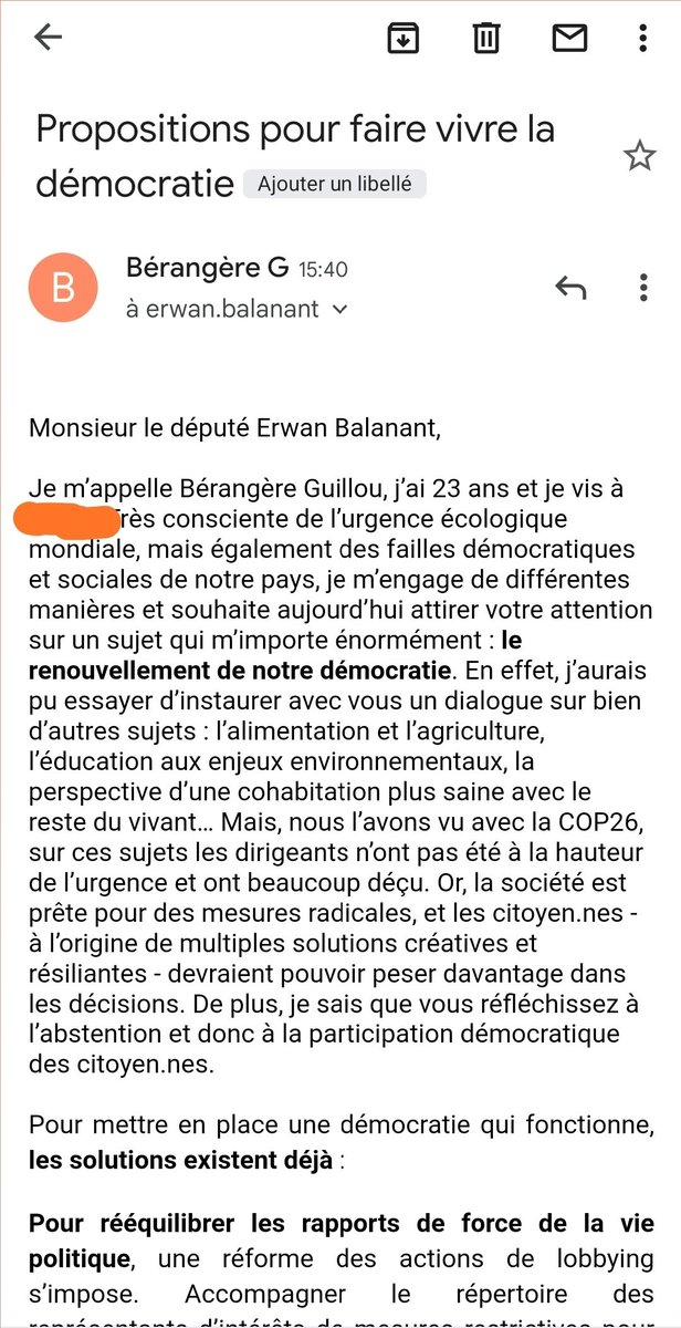 MeuffinB's tweet photo. @erwanbalanant vous avez pu constater une abstention record aux dernières élections. Vous trouverez dans votre boîte mail des propositions pour renouveler la démocratie. J'attends votre réponse avec impatience.
#GrainesdeLobbyistes @GreenlobbyC https://t.co/DLesQP18TV https://t.co/aQL6JPLCGA