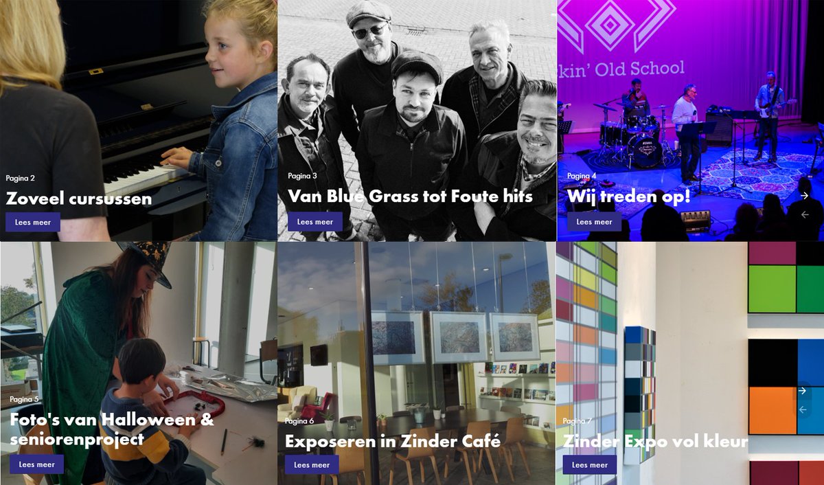 Even ontsnappen uit je drukke huis of juist weer wat onder de mensen zijn? In het InZinder Magazine vind je de cursussen, activiteiten en evenementen waaraan je mee kunt doen. Veel leesplezier! 🍀

magazine.zinder.nl