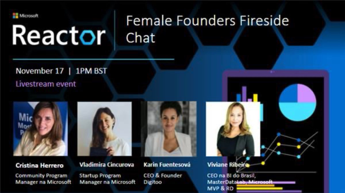 Conteúdo produzido especialmente para todas as MULHERES incríveis que são empreendedoras, desempenham papéis de liderança ou desejam trilhar esse caminho. Inicia em 45 minutos! Só vem! ;) 

aka.ms/RDFounderSerie… 

#women #womenintech #startup #femalefounders #latinamerica