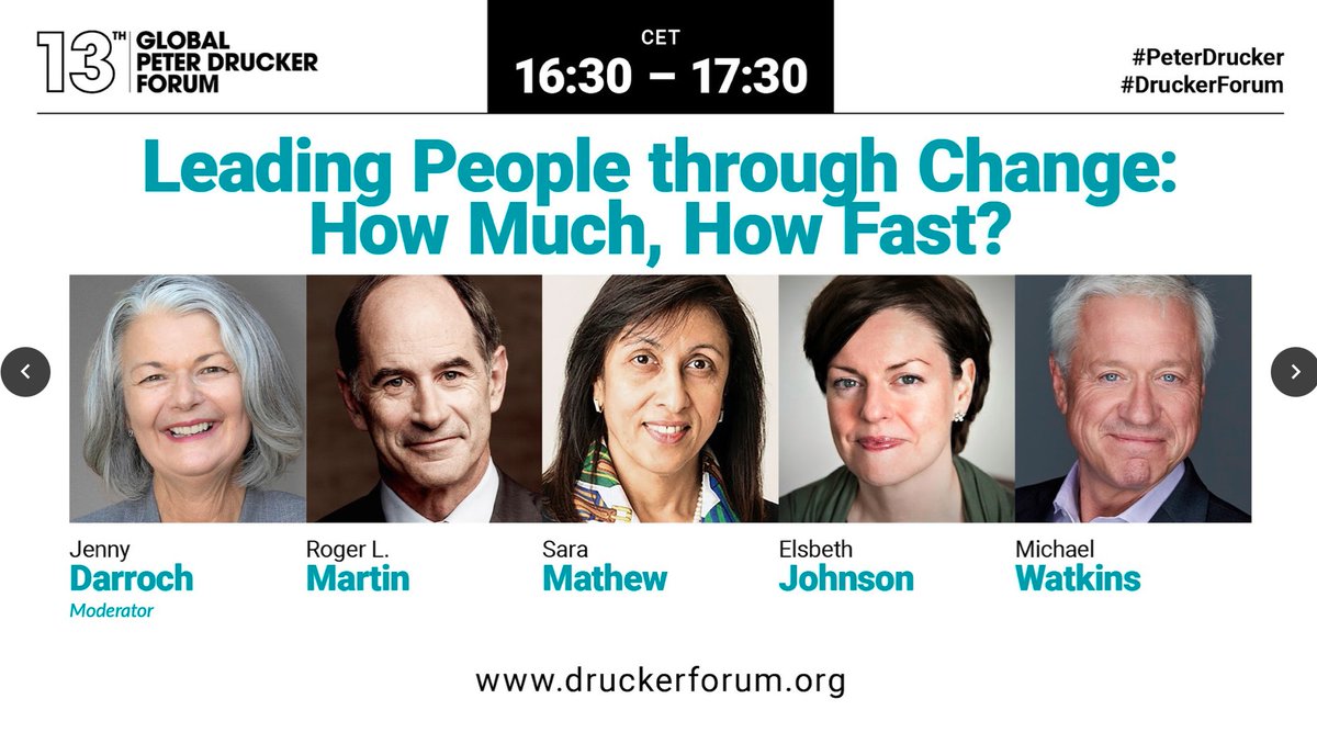 GDruckerForum's tweet photo. Jenny Darroch @JennyDarroch
Change - danger or opportunity? Both @PeterDrucker says
#DruckerForum #human #business #digitalimperative https://t.co/z5U3Icu0jF
