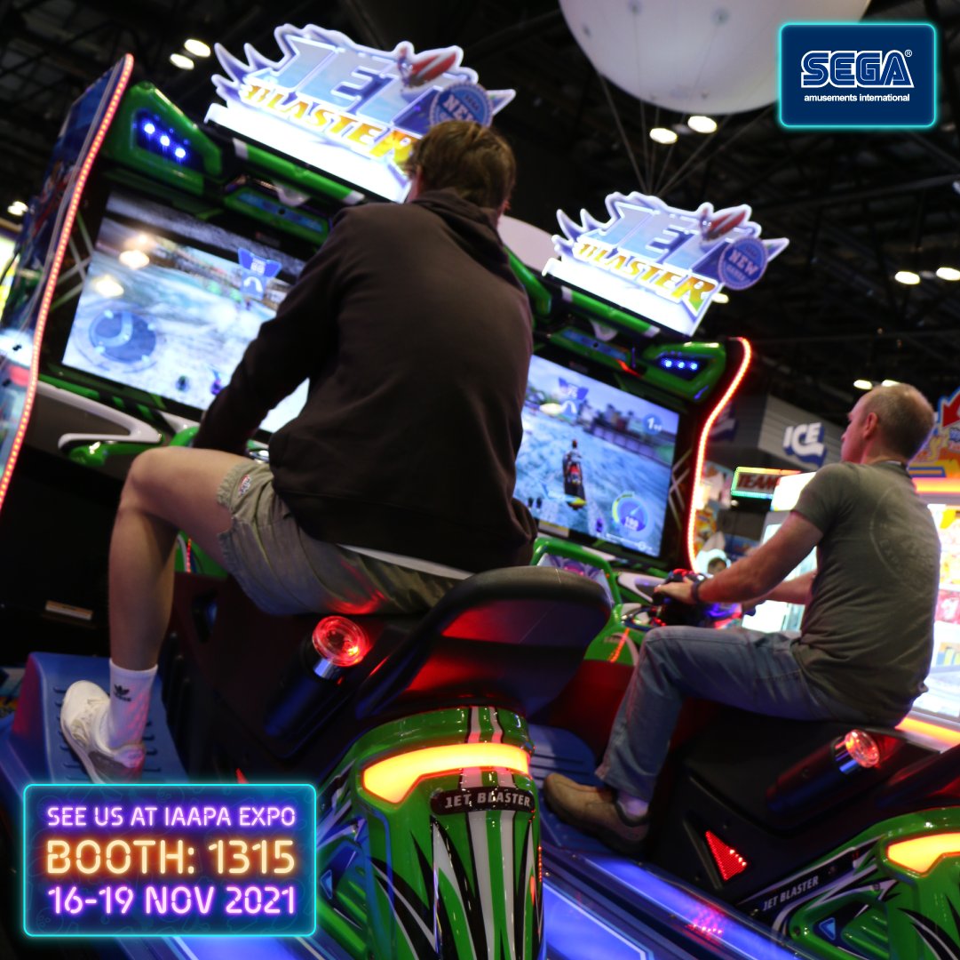 SegaAmusements's tweet photo. We are making a big splash at IAAPA with Jet Blaster on booth 1315!
#JetBlaster #iaapaexpo #iaapa2021 #iaapa #iaapaexpos #sega #arcade @IAAPAHQ https://t.co/MNDFDE1n3t