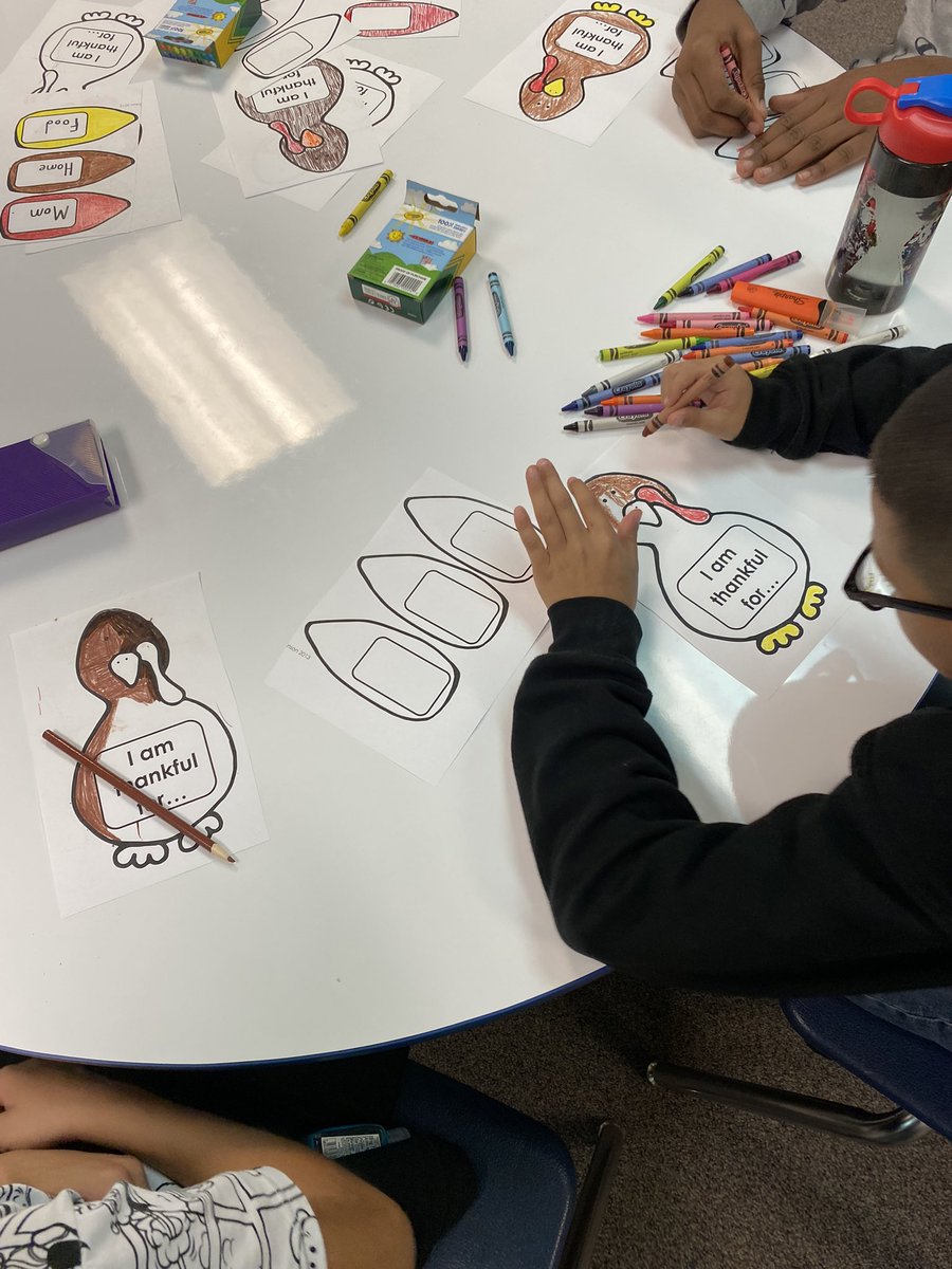 Mr_DavisFE's tweet photo. What are thankful for at #NBE? A lot! A fun Thanksgiving coloring and writing activity! 
#NoPlaceLikeHome
@HumbleISD_NBE @ElizabethFagen @HumbleISD https://t.co/Sxn4Q06Sec