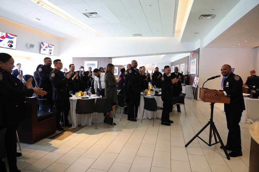 NYPD44Pct's tweet photo. Thank you to family, friends, and colleagues that attended and for the kind words spoken at the 44th Precinct C.O. Charlie Bello recognition ceremony. #copsandcommunityworkingtogether #copsandcommunity
 @NYPDShea @NYPDnews @NYPDChiefPatrol @NYPDChiefOfDept https://t.co/sEAndqtsje