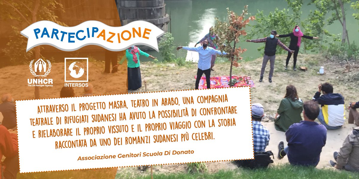 PartecipAzione2's tweet photo. Il 3 e 4 dicembre all'evento finale di #PartecipAzione 2021, le associazioni di Roma @genitoridido e Rifugiati Sudanesi di Via Scorticabove racconteranno del loro progetto "Masra" di formazione teatrale rivolto ai rifugiati. @Intersos @UNHCRItalia https://t.co/0fG9Z8cezw