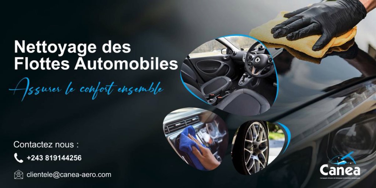 Nous offrons la meilleure solution pour l'éclat de votre flotte automobile, tout en prenant en charge le confort des passagers.

Contactez-nous pour plus d’infos :
clientele@canea-aero.com
+243 819644256
canea-aero.com