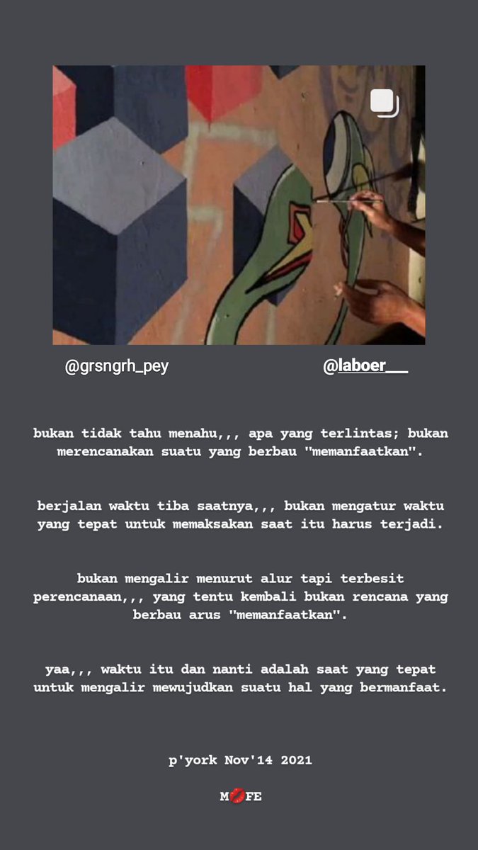 pey_oke's tweet photo. tingkir aku padamu,,,

mungkin *waktu itu tak bermanfaat untuk pelarian kita,,, 

tapi *saat ini bermanfaat untuk kita memahami,,,

kesalahan bukan untuk disalahkan, tp pelajaran, untuk "diulang" atau "cukup".

#m💋fe
#mofe
#waktu_saat 
#pyork
#2k21 https://t.co/izSxZw6AFB