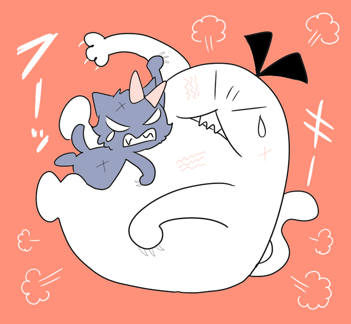【創作】ねじことにゃんごら

前回の絵に、たくさんの「いいね」ありがとうございました!😆 調子にのって続けちゃうよ～♪
自己紹介をかねて、ふたりの印象をお互いに言いあってもらいました。 