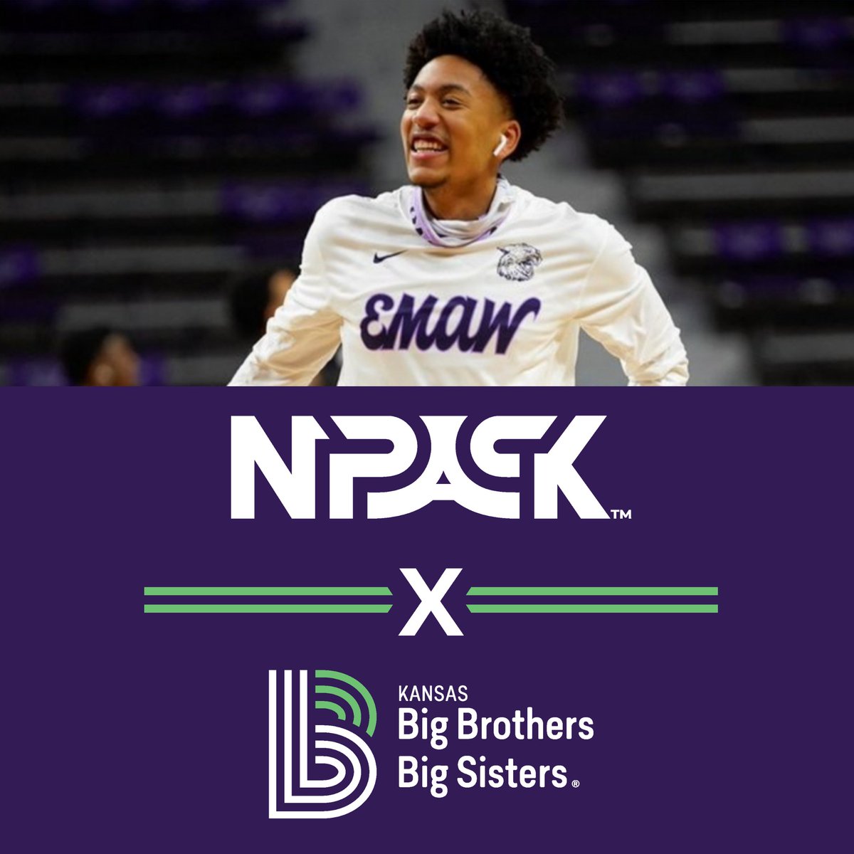 KSBBBSRiley's tweet photo. We’re excited to team up with @NijelPack24!
Nijel’s goal is to make an #NPACK on local youth by helping us recruit new mentors and donating proceeds from his official fan gear to support KSBBBS. Get yours 👉 https://t.co/NLfAAlyFpG
Let’s go, Nijel! 🏀👏
#KStateMBB #EMAW #KSBB https://t.co/RX9L8N4M49