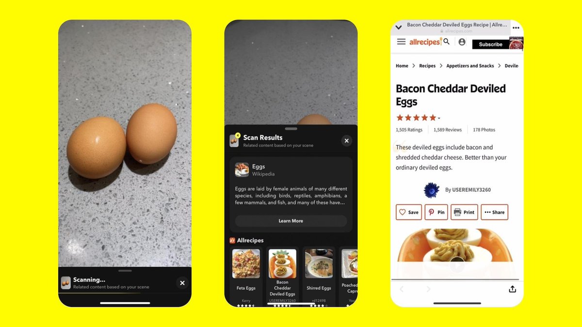 TheDarkPixel's tweet image. .@snapchat lance #FoodScan qui peut analyser et comprendre les aliments et les ingrédients que vous avez devant vous en utilisant la vision par ordinateur.
newsroom.snap.com/fr-FR/food-scan