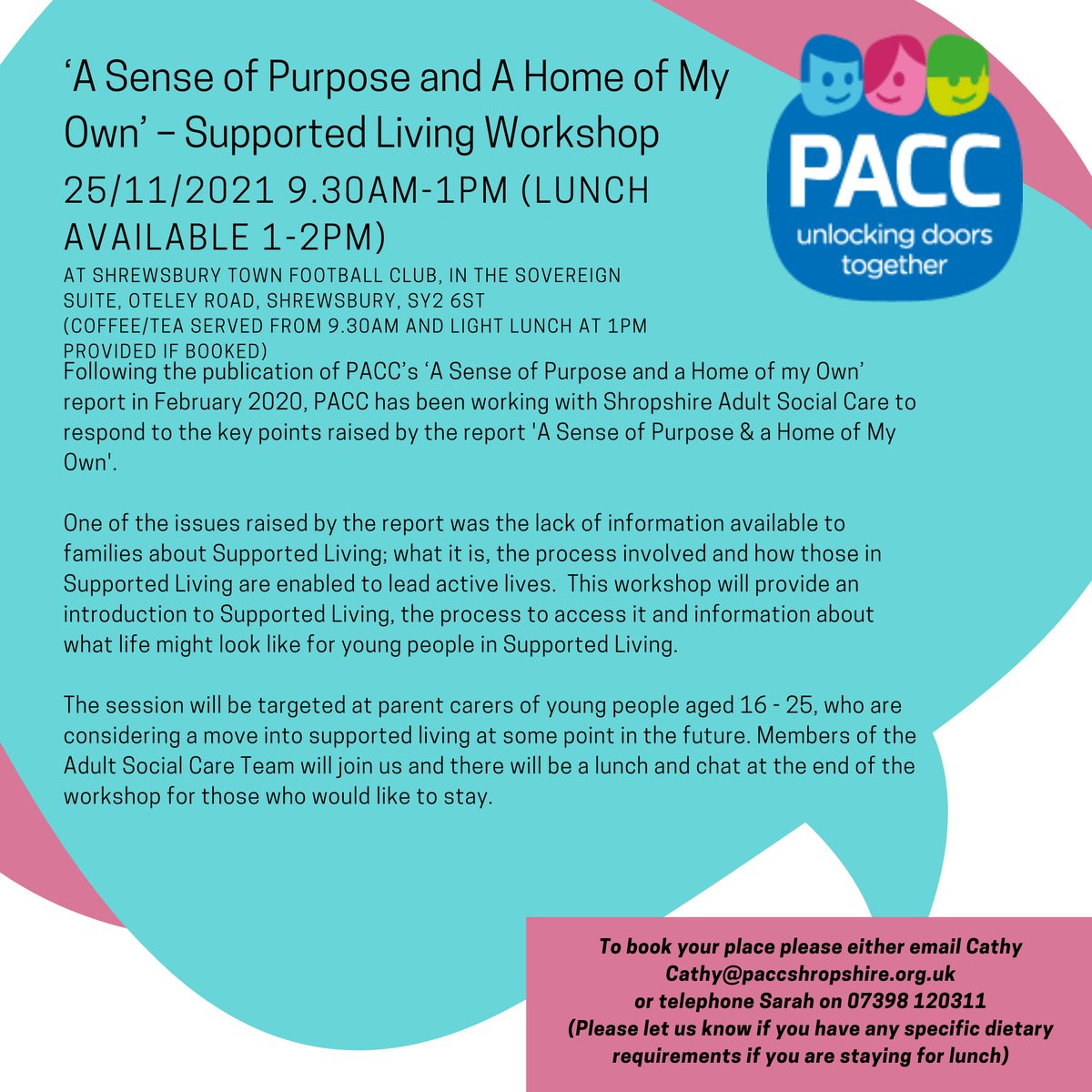 ShropsPACC's tweet photo. Are you a parent carer of a young person with SEND aged 16-25? Join us to explore Supported Living in Shropshire alongside Shropshire Councils Adult Social Care Team. Email us to book your place now.
#Transition #SEND 
Shropshire Council Shropshire Local Offer @LocalOfferShrop https://t.co/drrM5YkdZf