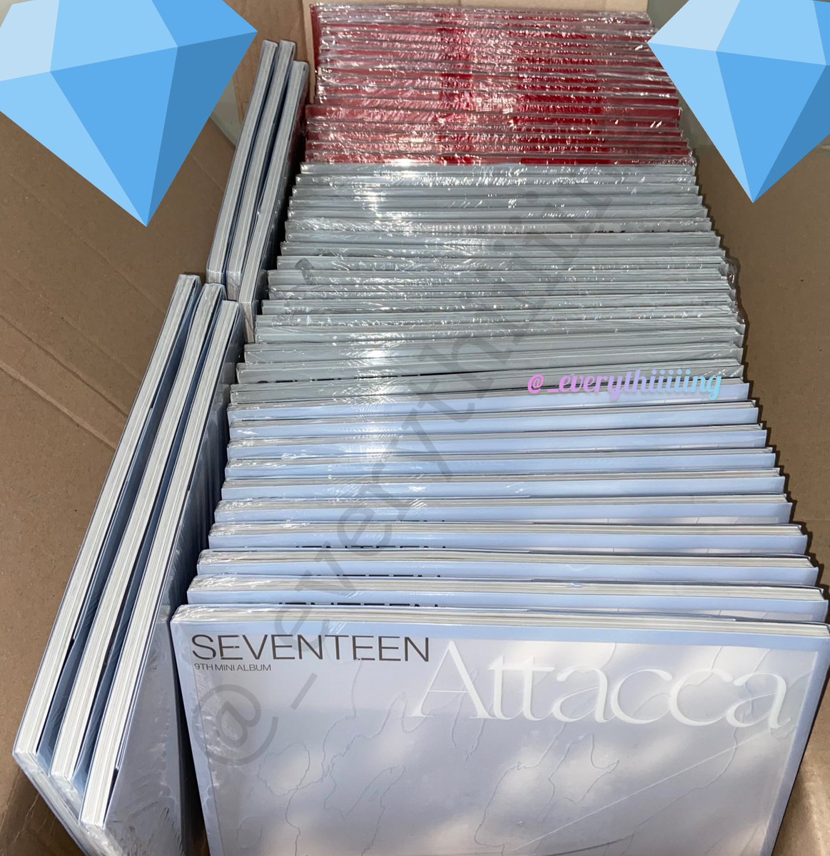 _Everythiiiiing's tweet photo. FINAL ARRIVAL FROM 🇰🇷

albums ordered from M2U RECORD safely arrived ~^^  

📩 will dm the remaining buyers who reserved by tonight
🛒 CARATs, stay tuned for extra ready stock sealed, unsealed &amp; loose on Shopee 👀

#Seventeen #Attacca #Rockwithyou #FinalArrival #세븐틴 #SVT https://t.co/YqPzs1yxCS