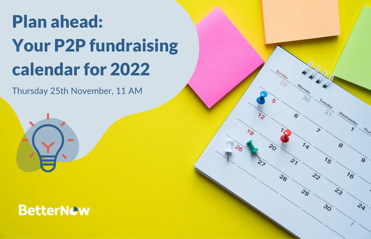 We will on Thursday next week host a webinar where you can get inspiration for next years fundraising calendar. We have ideas for every type of charity, when to get started and what to do to get started. All in just 15 minutes!

buff.ly/3FlHvy5
