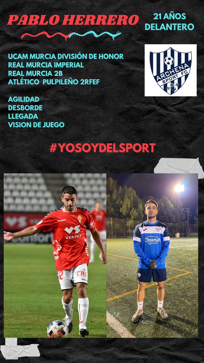 ArchenaSportFC's tweet photo. || FICHADO ||

Pablo herrero se une a la plantilla del Archena Sport y estará disponible para @Jorge_Perona para el partido frente al @FCCartagena_efs 

Le deseamos toda la suerte del mundo en esta nueva etapa, estamos seguros de que os hará vibrar afición.

BIENVENIDO JUGÓN https://t.co/MVm8Vy9Xix