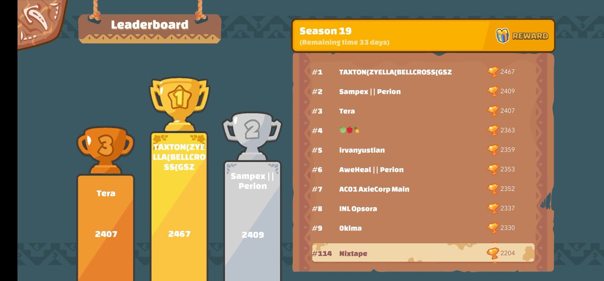 nixeniego's tweet photo. So near, yet so far. 👀 #AxieInfinity #RoadToTop100 https://t.co/RIr79G5eZ7