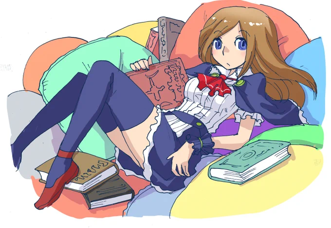 こっちは昔描いたシャーロットです。この通りメガネキャラじゃないんですが似合いそうなのでかけてもらいました。 