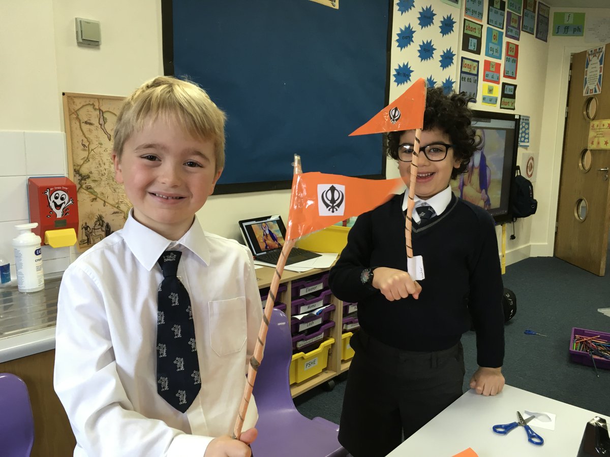 LaxtonJunior's tweet photo. #LJSYearTwo searched for sticks in the Woodland Garden and then practised their design and crafting skills to make their own Nishaan Sahib. We are looking forward to spotting the Nishaan Sahib outside the Gurdwara on our visit next week! #WeAreLJS #Sikhism @IFWeek #InterFaithWeek https://t.co/x9OBYBoQyQ