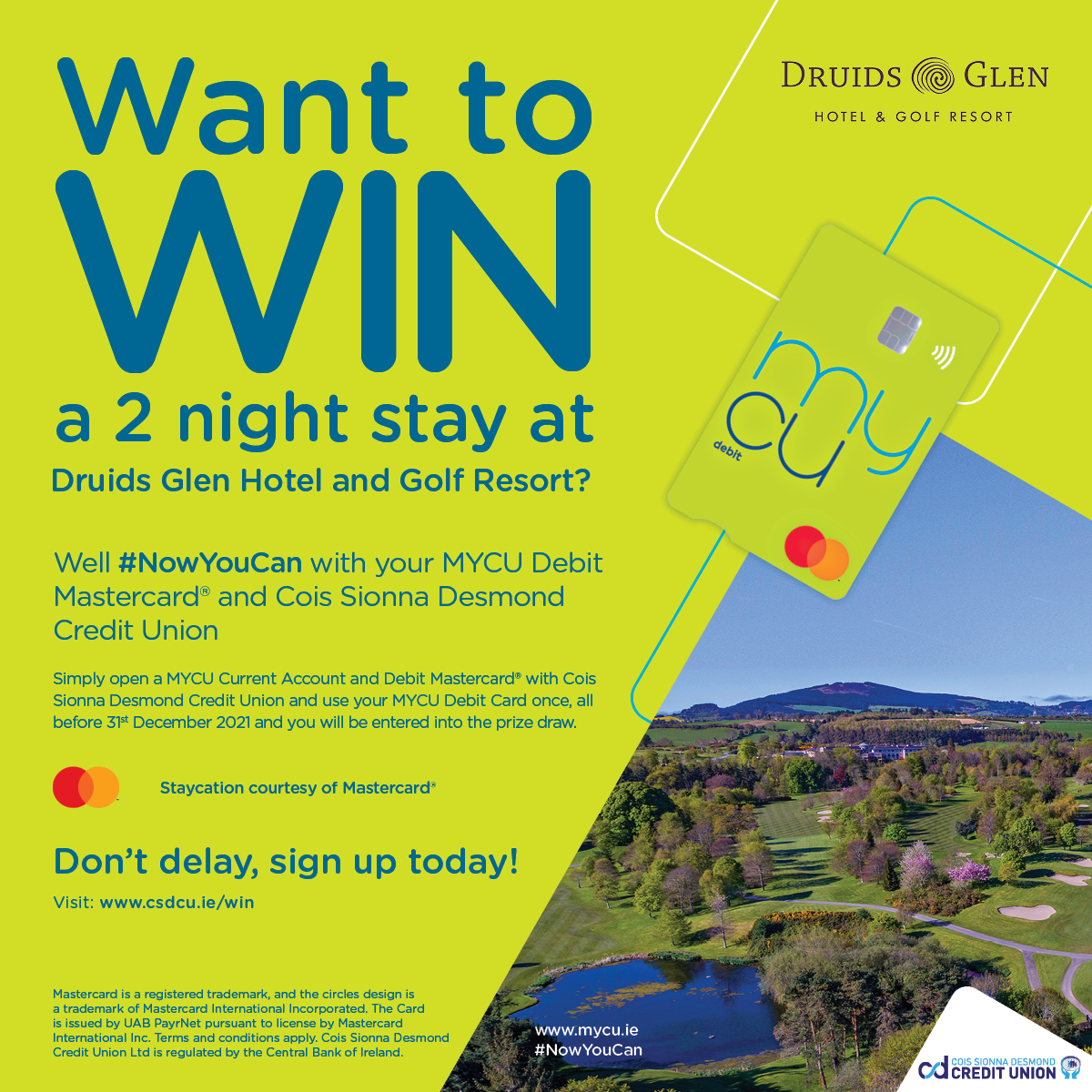 coissionnadcu's tweet photo. Calling all Cois Sionna Desmond Members 📣📣

Interested in being in with a chance to win a 2 night stay at Druids Glen Golf and Hotel resort ???😍😍

Of course you are! 😊😊 https://t.co/d04eTgrOz2