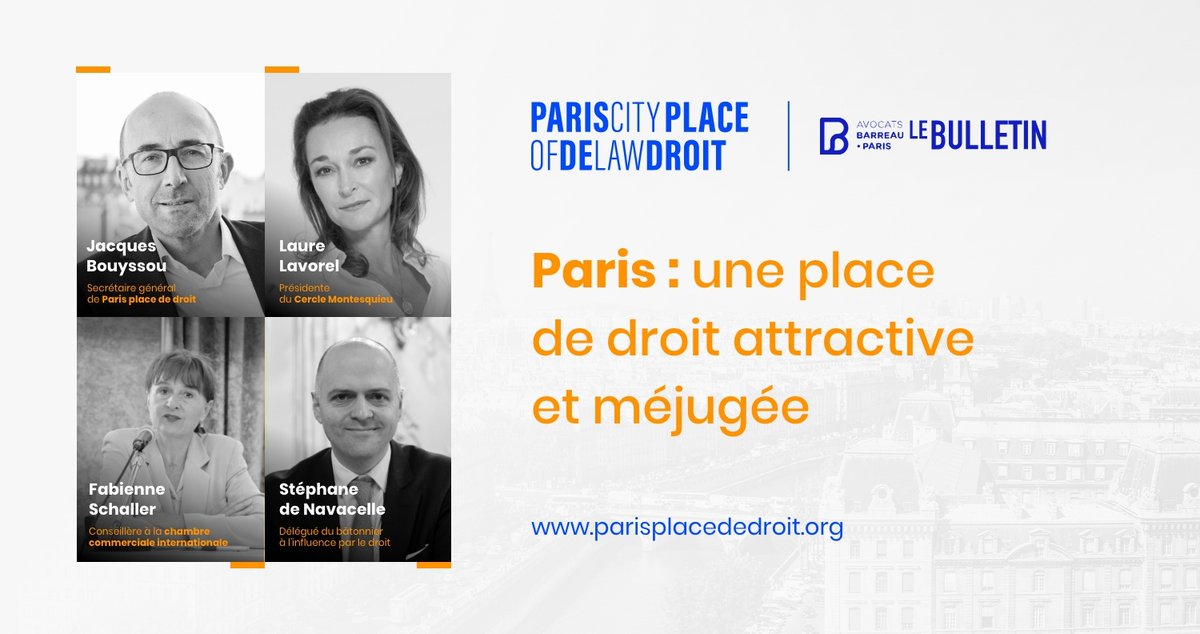 [🗞️@Avocats_Paris] Regards croisés sur la place de droit parisienne dans le monde, avec @JacquesBouyssou, @LaureLavorel,@NavacelleAvocat, et Fabienne Schaller à retrouver sur le Bulletin du barreau➡️ lnkd.in/eRqc-pmu

#Parisplacededroit #Droit #Bulletindubarreau