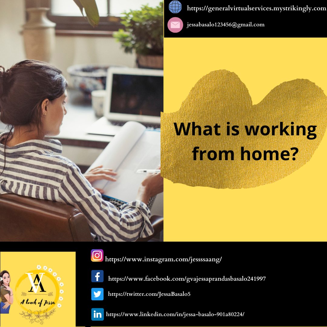 JessaBasalo5's tweet photo. Work from home is a notion in which an employee can perform his or her duties from the comfort of his or her own house. π π π§ π β€οΈ
#workingfromhome
#virtualassistant
#workinggoal
#workinglife
#socialmedia https://t.co/2SK51XzBRP