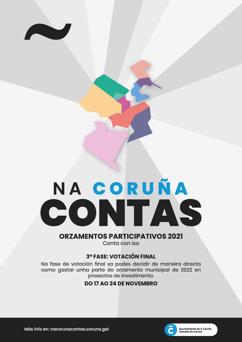 ConcelloCoruna's tweet photo. 🗳️ Comezou a última votación dos Orzamentos Participativos!

🗓️ Tes ata o 24 de novembro para escoller entre as propostas seleccionadas para cada distrito

Máis info 👇

https://t.co/S7aQXrbBYj https://t.co/f9QJPuZYuf