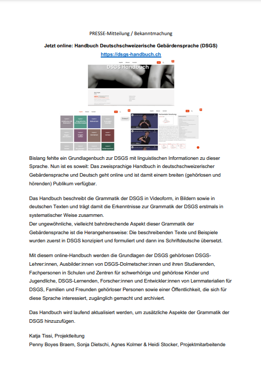 bfsug_agso's tweet photo. Neu gibt es das Handbuch der Deutschschweizerischen #Gebärdensprache!

Das Handbuch ist in Zusammenarbeit mit @hfh_edu entstanden &amp; ermöglicht einen Zugang für die Öffentlichkeit zur visuellen Sprache, deren Grundlagen und Grammatik.

Neugierig? https://t.co/pvjUbDhEfl https://t.co/zA3VaJJkxK