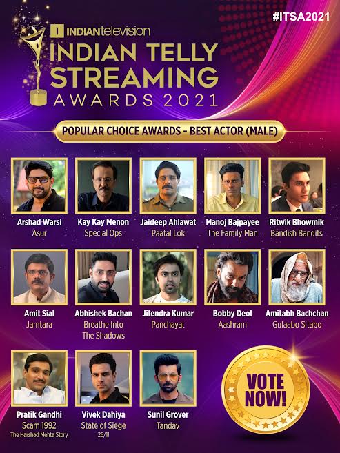 tellychakkar's tweet photo. Vote Now for your Best Actor (Male) for The Indian Telly Streaming Awards 2021!
Voting Link - https://t.co/PeeNK0yR2Z
#TellyStreamingAwards2021 #TSA #ActorMale #Actor #BestActor
#OTT #ottplatform #Awards #Entertainment #film #series #tellyawards #Indianawards https://t.co/f6xAlijPFM