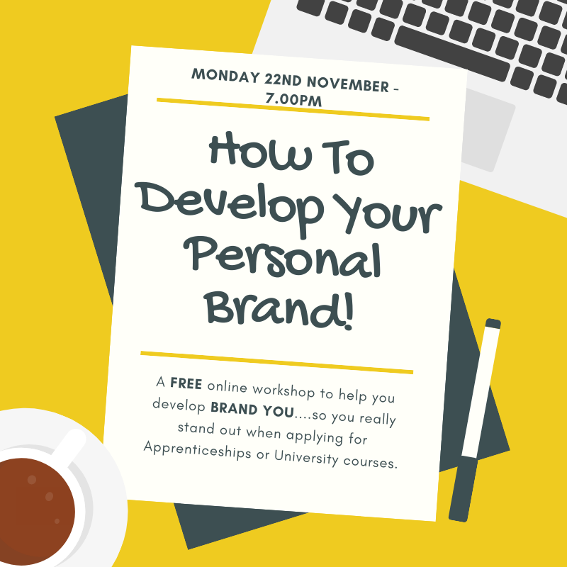 How to develop your personal brand so employers and universities will love you! Take part in the online webinar Monday 22nd November 7pm #MyGreatFirstJob
Book your FREE ticket here eventbrite.com/e/how-to-devel…