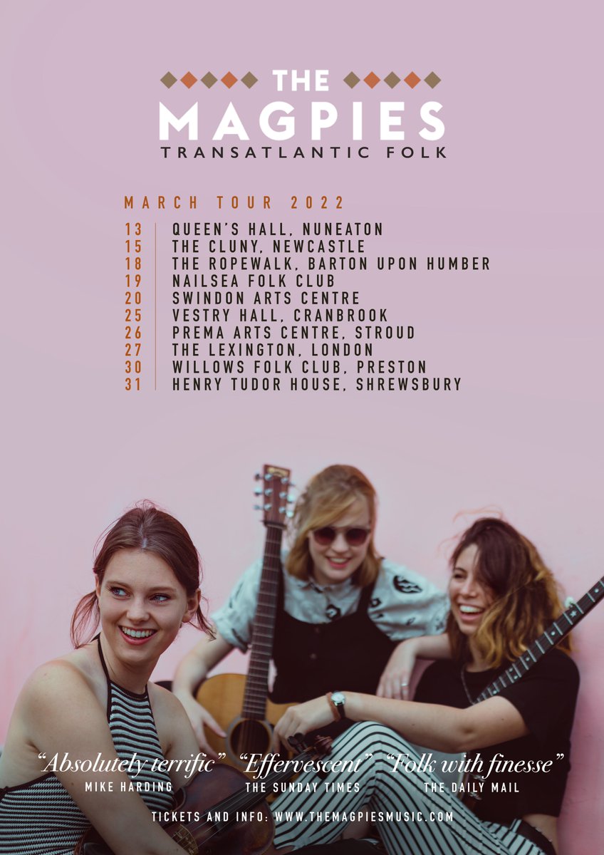 We're very excited to announce our Spring 2022 Tour! Tickets will be going on sale at 5pm today! Grab yours from themagpiesmusic.com 🎟️🚗🤘 And in other very exciting news, @FRUK will be airing an exclusive premiere of our new music video TOMORROW!🎥