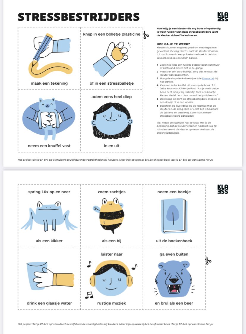 stoppestennu's tweet photo. Super leuk #lesidee voor #kleuters Kleuters kunnen nog niet goed om met negatieve gevoelens. Gevolg: stress. Laat de kleuter daarom tot rust komen met deze stressbestrijder ideetjes https://t.co/cgFE3BKv6D Bron @klasse_be https://t.co/hJaZGOett2