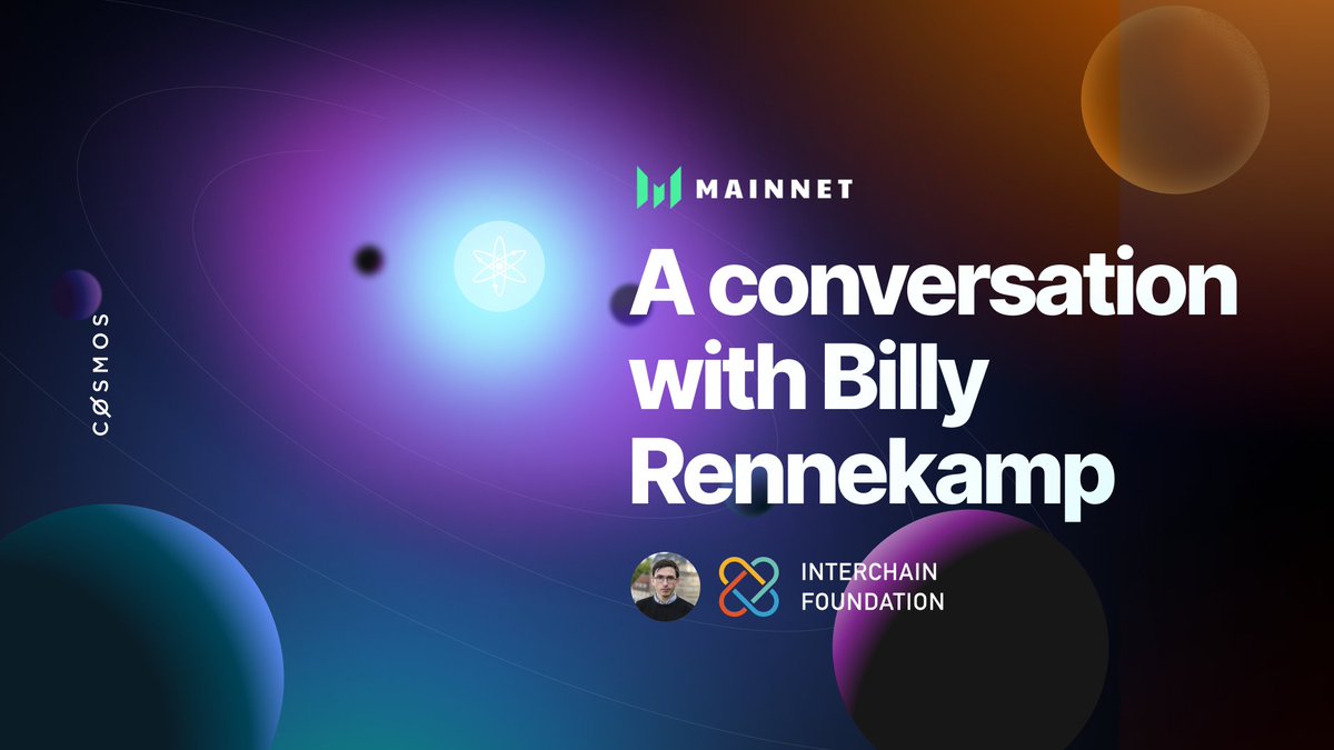 cosmos's tweet photo. " The vision of the Internet of Blockchains supports a very diverse typology and technology.
We think that the success of blockchains will come through application specific chains. "

Watch @billyrennekamp's interview at @MessariCrypto Mainnet NYC here 📹 https://t.co/Lg9XCfyaFD https://t.co/8KXmO5Q1LP